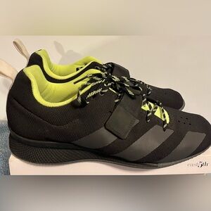 Adidas Adi power Weightlifting 2 shoes in black and signal green Men’s size 12